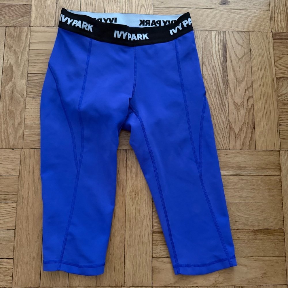 Adidas Ivy Park Purple Blue Capri shorts Workout Yoga Fitness Legging Pants Sz S